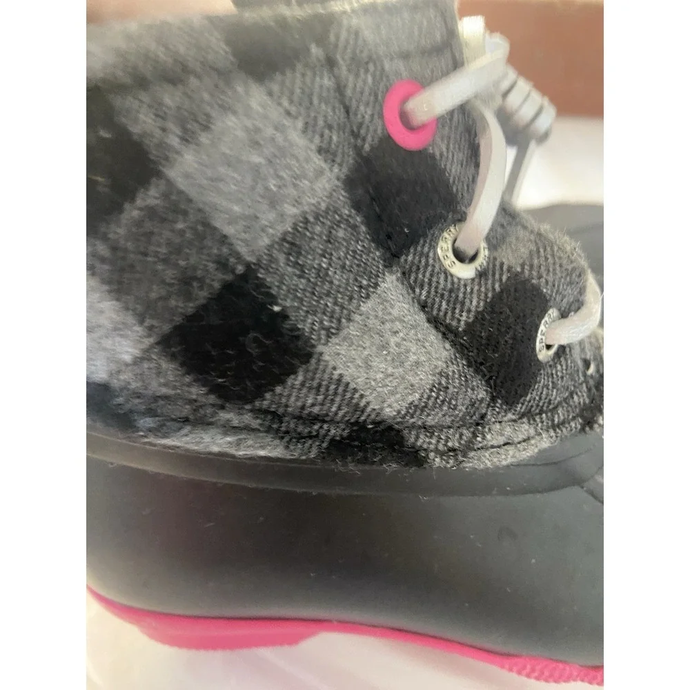 Sperry Girls Saltwater Duck Waterproof Boots-Blk/ Gray/Pink-Size 9M‎ Childrens